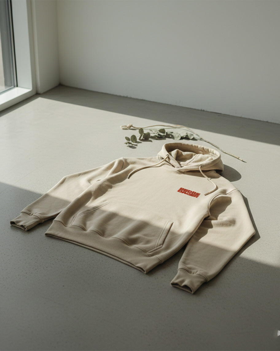 Beige "BEDRE DAGER" Heavy Hettegenser